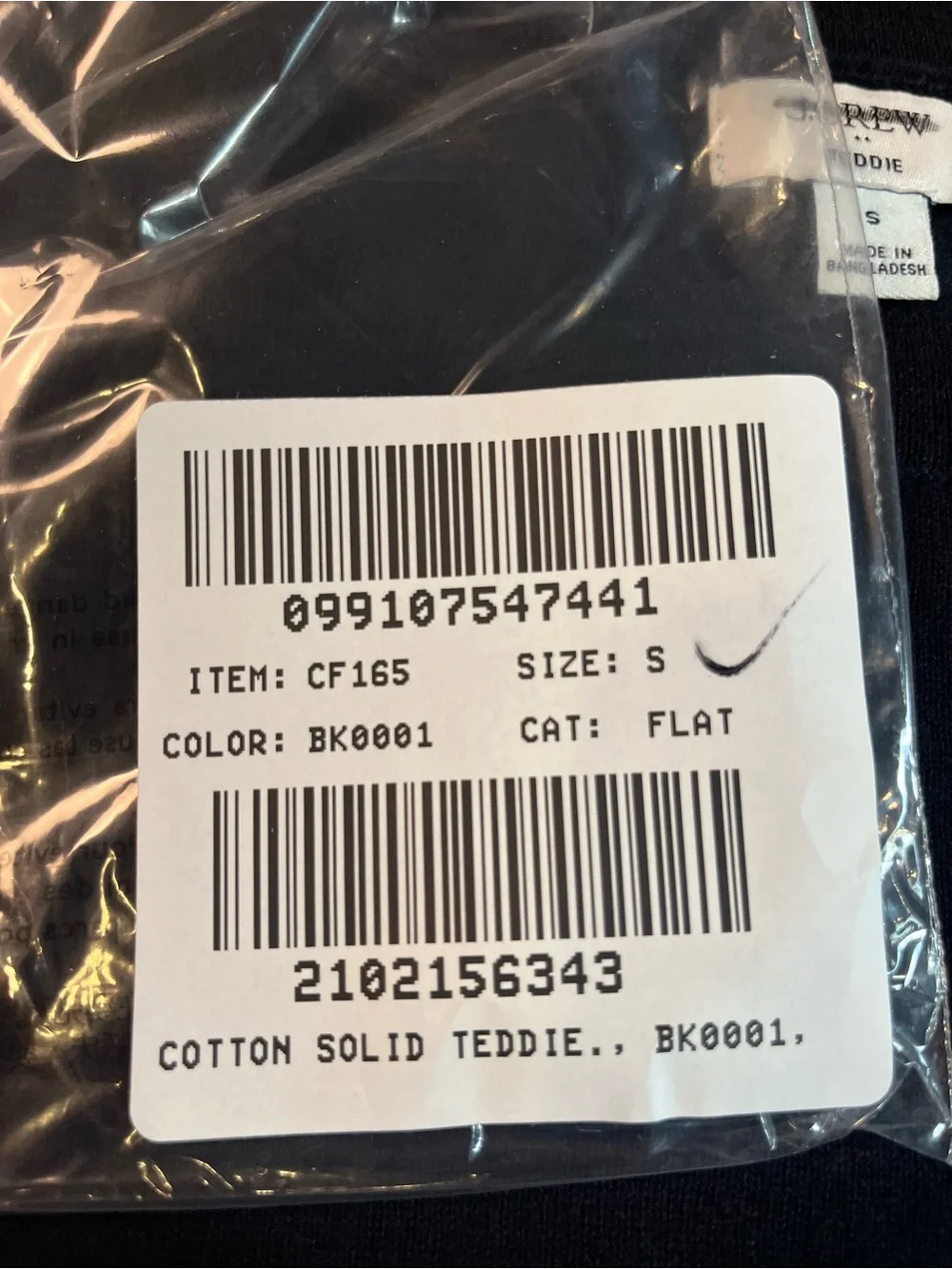 J.Crew Cotton Teddie sweater in black